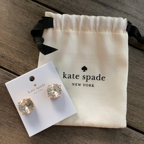 NWT Kate Spade Large Stud Clear Earrings